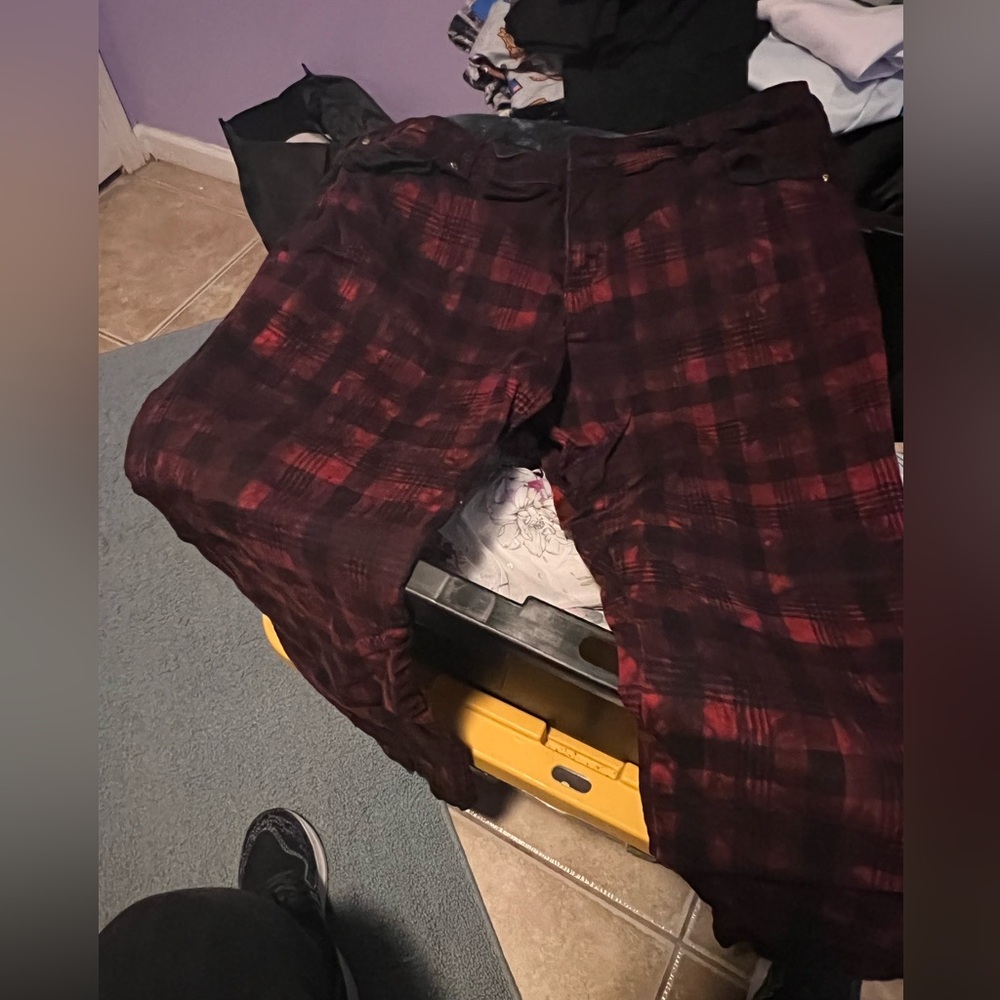 Black and red Jeans